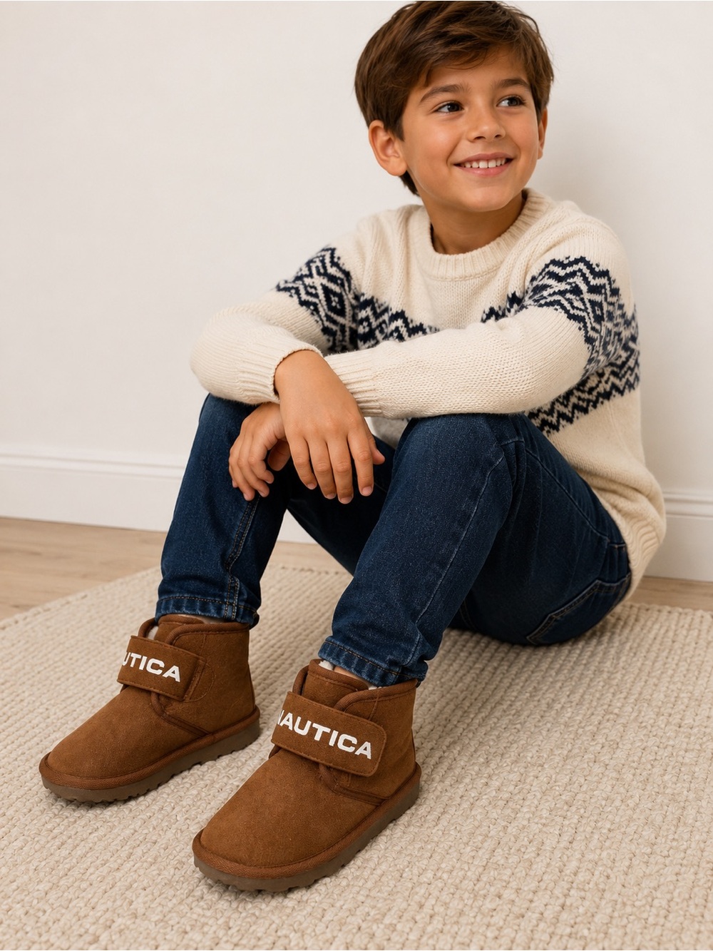 Nautica Kids Boot With Sherpa Fur For Snow And Winter boot Size 9 NEW #298